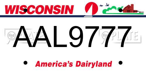 AAL9777 Wisconsin License Plate