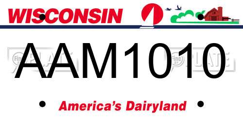 AAM1010 Wisconsin License Plate