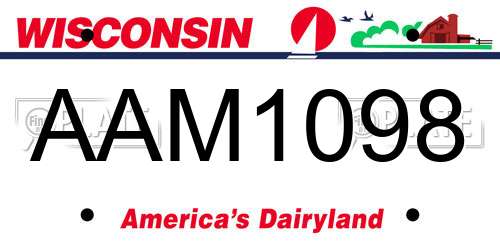 AAM1098 Wisconsin License Plate