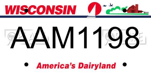 AAM1198 Wisconsin License Plate