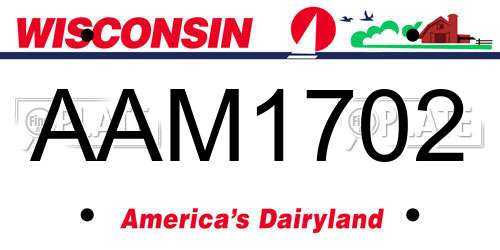 AAM1702 Wisconsin License Plate