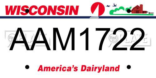 AAM1722 Wisconsin License Plate