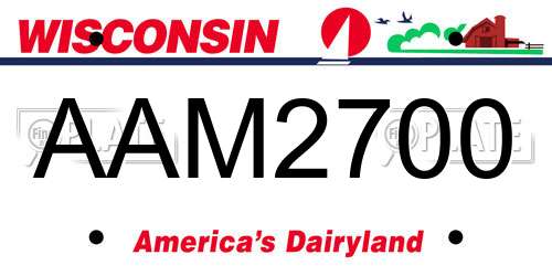 AAM2700 Wisconsin License Plate