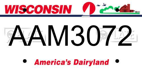 AAM3072 Wisconsin License Plate