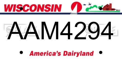 AAM4294 Wisconsin License Plate