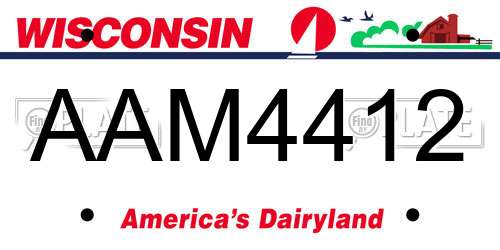 AAM4412 Wisconsin License Plate