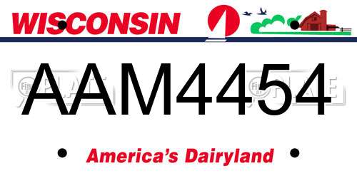 AAM4454 Wisconsin License Plate