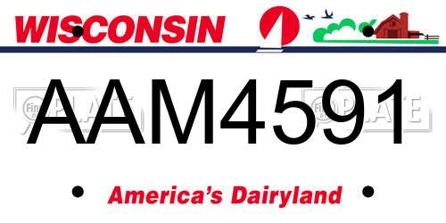AAM4591 Wisconsin License Plate