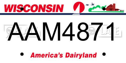 AAM4871 Wisconsin License Plate