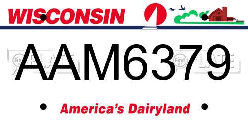 AAM6379 Wisconsin License Plate