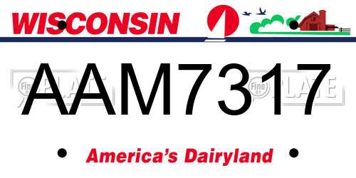 AAM7317 Wisconsin License Plate