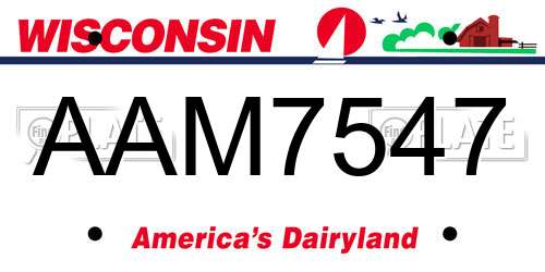 AAM7547 Wisconsin License Plate