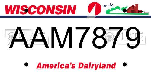AAM7879 Wisconsin License Plate