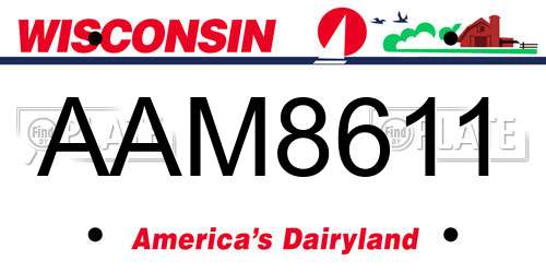 AAM8611 Wisconsin License Plate