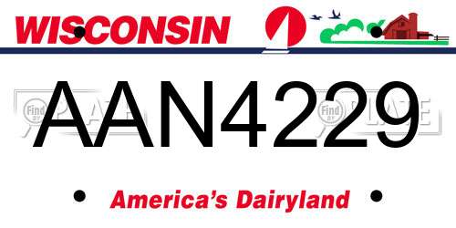 AAN4229 Wisconsin License Plate