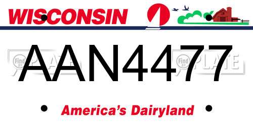 AAN4477 Wisconsin License Plate