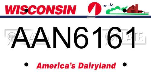 AAN6161 Wisconsin License Plate