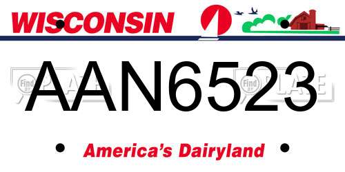 AAN6523 Wisconsin License Plate