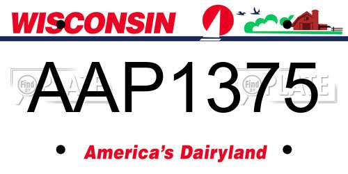 AAP1375 Wisconsin License Plate