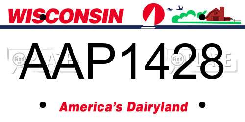 AAP1428 Wisconsin License Plate