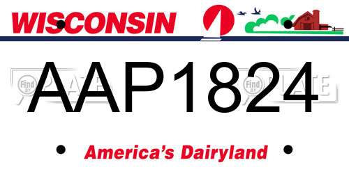 AAP1824 Wisconsin License Plate