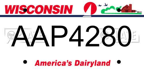 AAP4280 Wisconsin License Plate