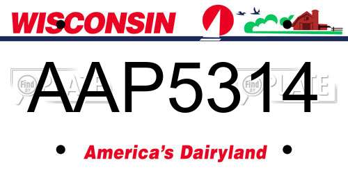 AAP5314 Wisconsin License Plate