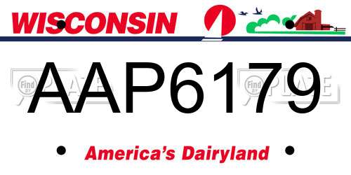 AAP6179 Wisconsin License Plate