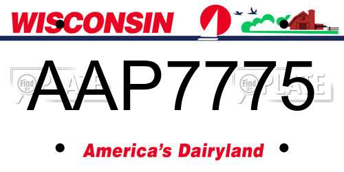 AAP7775 Wisconsin License Plate