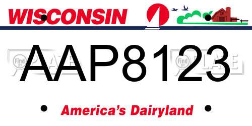 AAP8123 Wisconsin License Plate