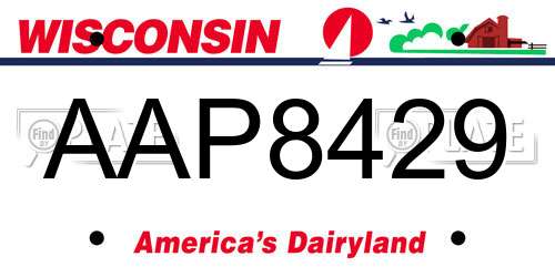 AAP8429 Wisconsin License Plate
