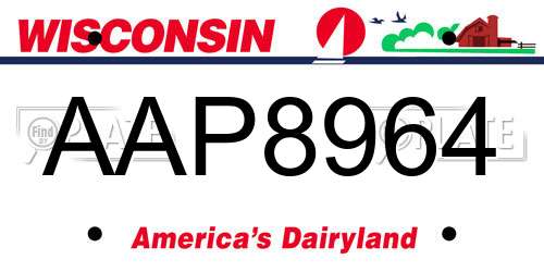 AAP8964 Wisconsin License Plate