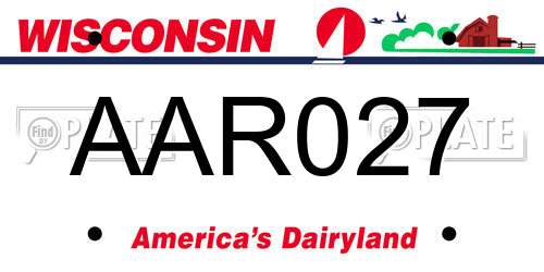 AAR027 Wisconsin License Plate