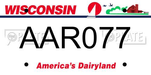 AAR077 Wisconsin License Plate