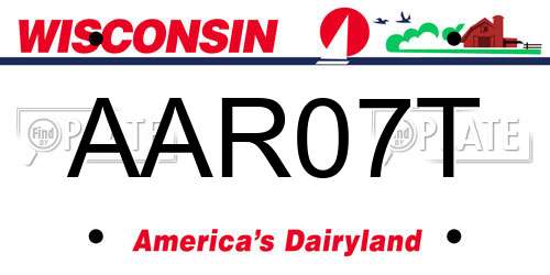 AAR07T Wisconsin License Plate