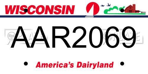 AAR2069 Wisconsin License Plate