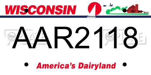 AAR2118 Wisconsin License Plate