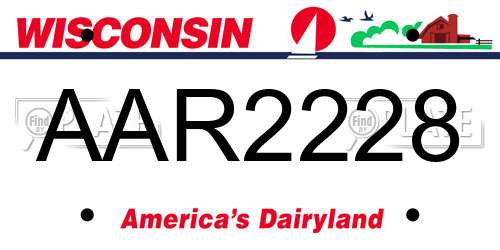 AAR2228 Wisconsin License Plate