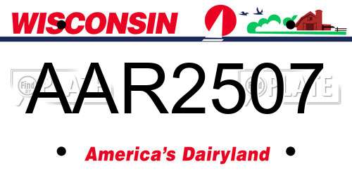 AAR2507 Wisconsin License Plate