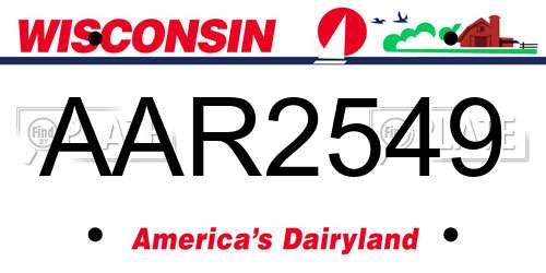 AAR2549 Wisconsin License Plate