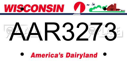 AAR3273 Wisconsin License Plate