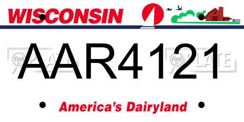 AAR4121 Wisconsin License Plate