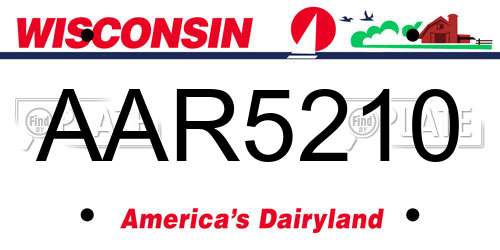 AAR5210 Wisconsin License Plate