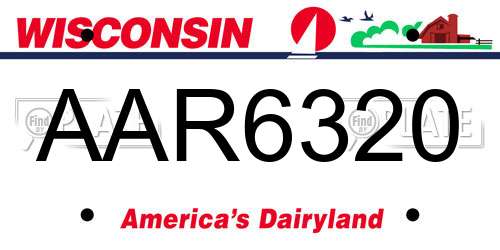 AAR6320 Wisconsin License Plate