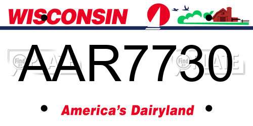 AAR7730 Wisconsin License Plate