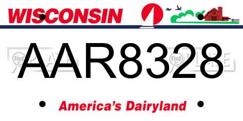 AAR8328 Wisconsin License Plate