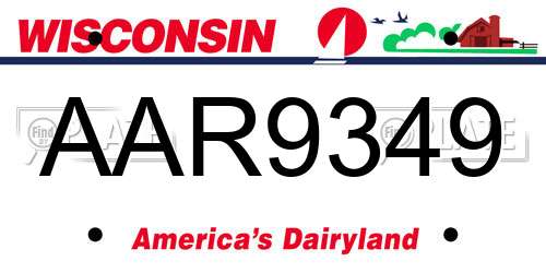 AAR9349 Wisconsin License Plate