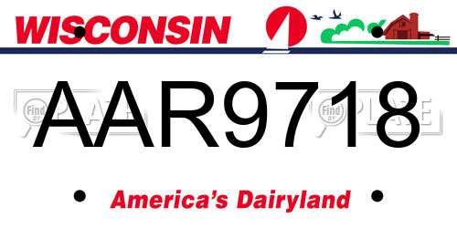 AAR9718 Wisconsin License Plate