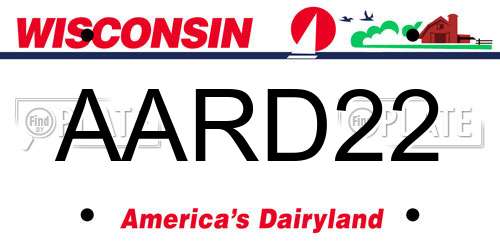 AARD22 Wisconsin License Plate