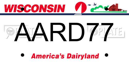 AARD77 Wisconsin License Plate